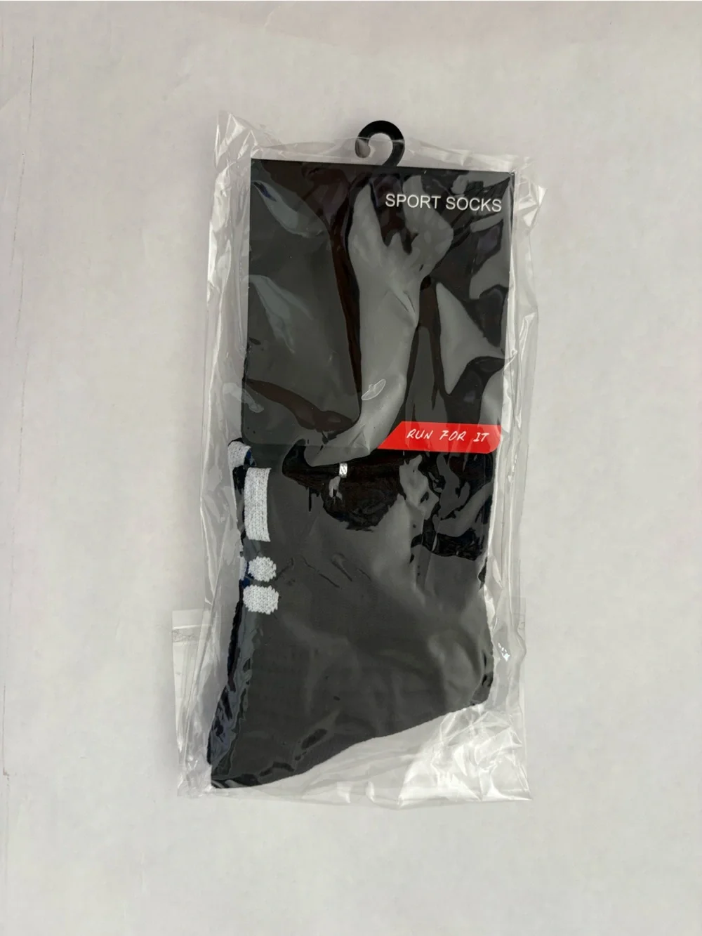 Men's Black Sport Crew Socks
